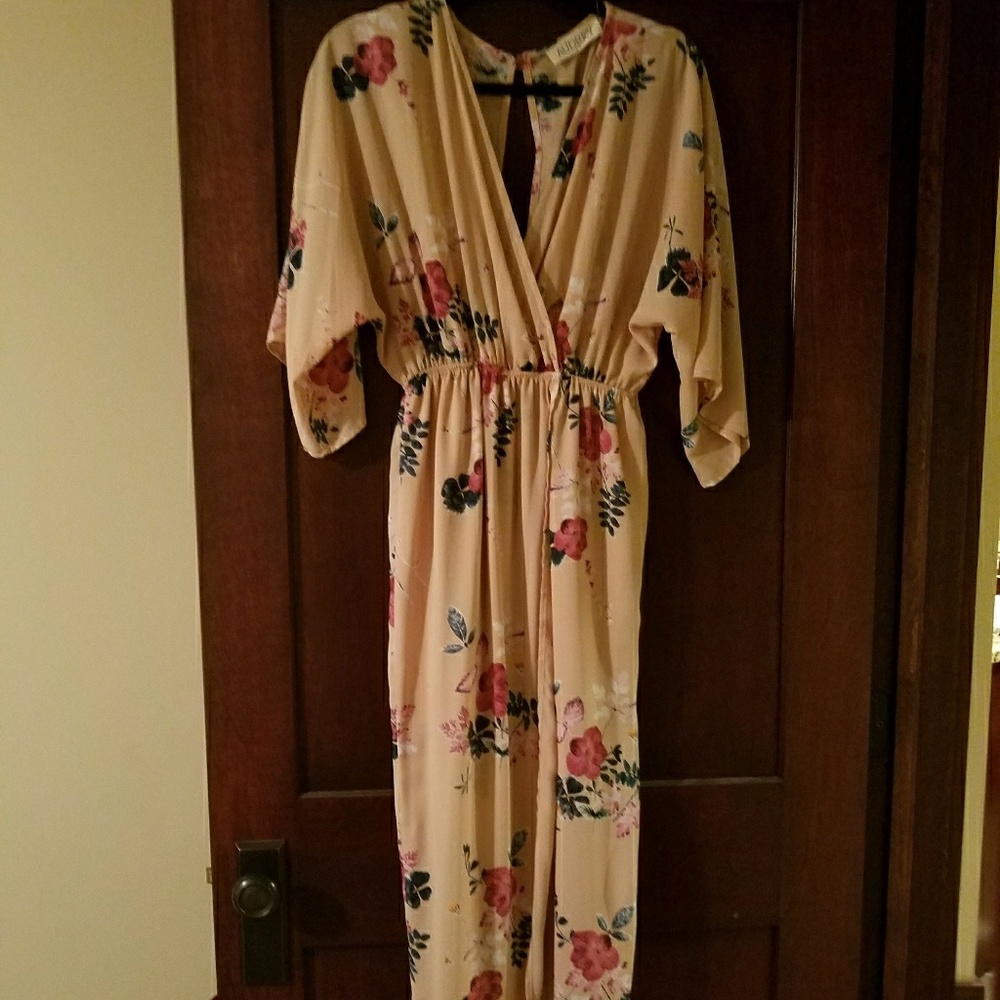 Peach Floral Maxi Dress
